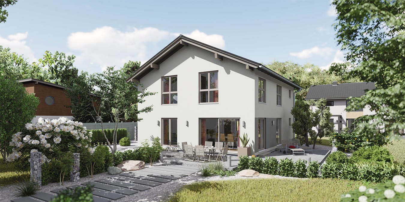 Modernes Einfamilienhaus mit Garten von FingerHaus in Büdingen