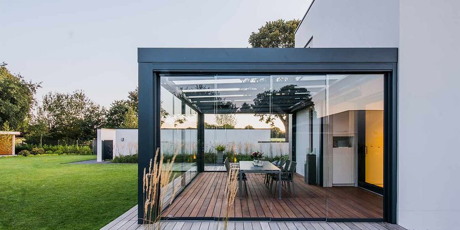 Glashaus als Windschutz – Solarlux