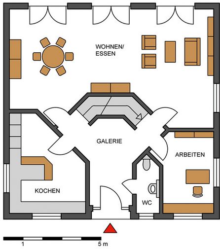 Grundrisszeichnung des Hauses Z 120-W von Fingerhut.