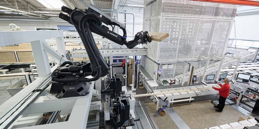 fertighaus produktion mit robotik