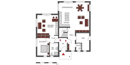 Grundrisszeichnung für das Haus Faber mit Einliegerwohnung