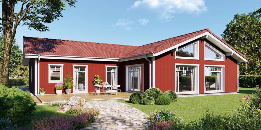 Schwedenhaus mit roter Fassade