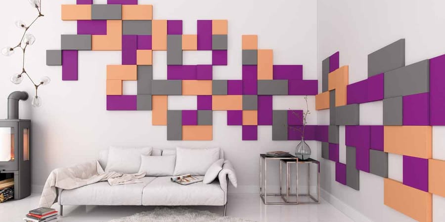 3D Wandpaneele können auch in bunten Farben an der Wand angebracht werden. 