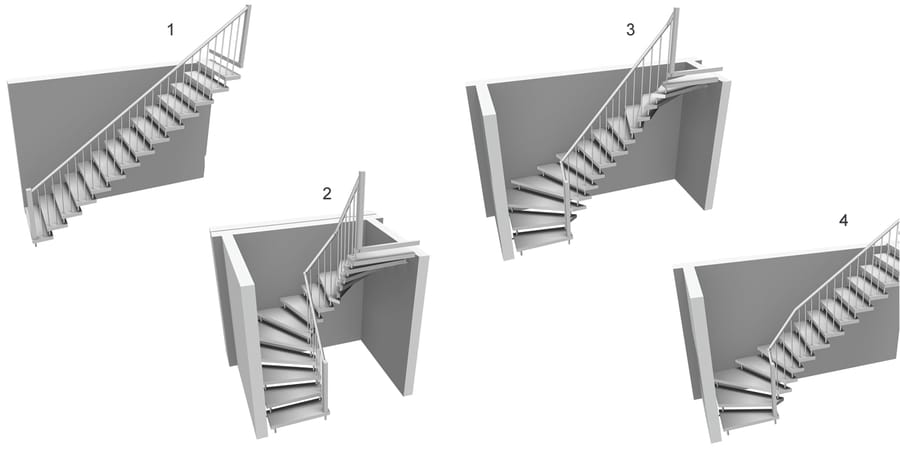 Treppenformen im Überblick. Grafik: Kenngott