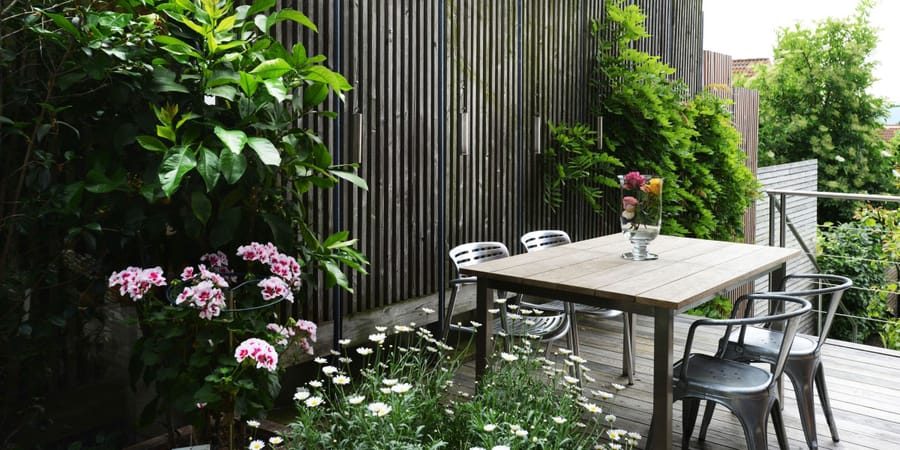 Garten anlegen mit Duftpflanzen auch um die Terrasse herum