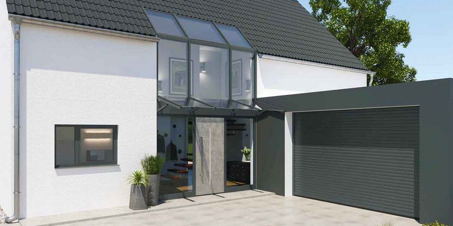 Stilvolle Haustür aus Aluminium 