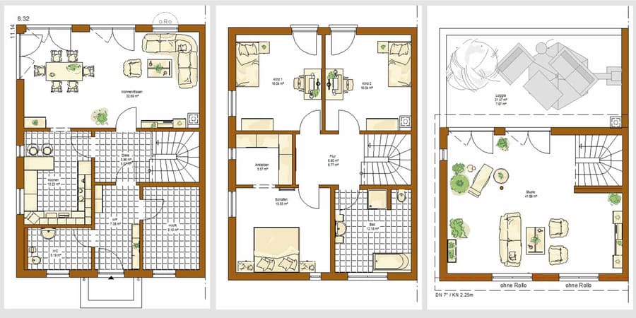 Grundrisse Doppelhaus Design 2218T von Rensch