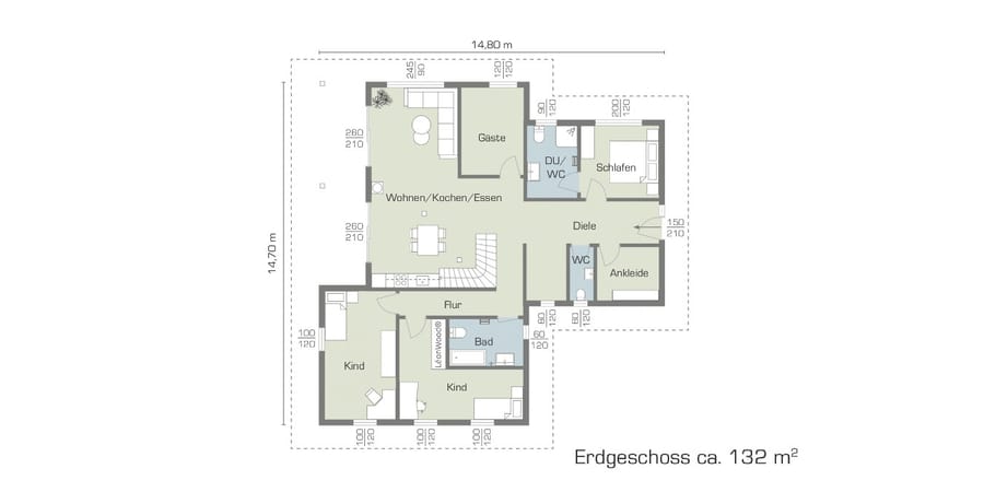 Grundriss Erdgeschoss - Blockhaus Enztal - LéonWood
