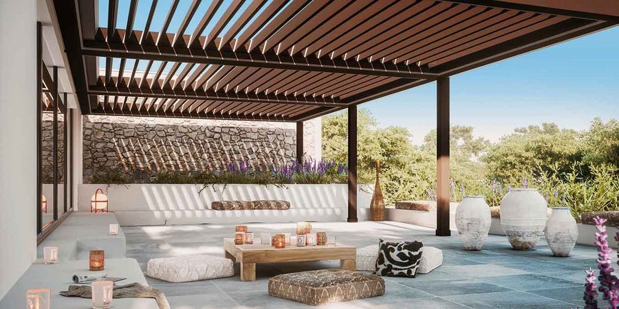 Luxuriöse Pergola als Outdoor-Wohnzimmer – epr/HELLA Sonnenschutztechnik