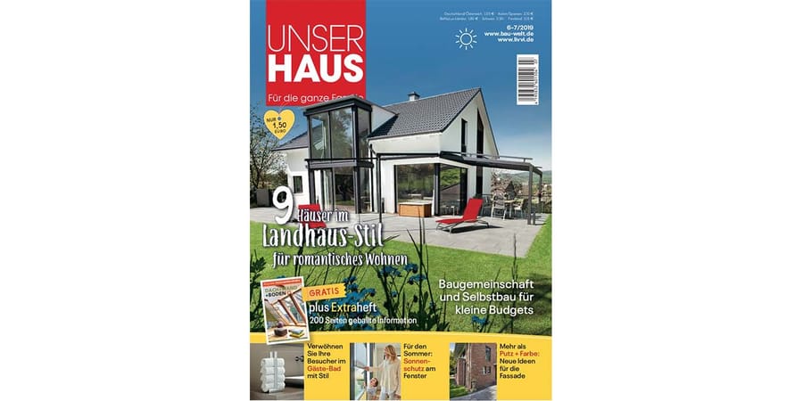 Unser Haus 6-7-2019 Cover Zeitschrift mit Einfamilienhaus