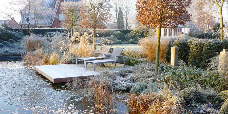 Garten winterfest machen – Außenbereich mit Teich
