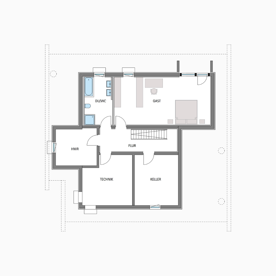Grundriss Untergeschoss - Art 3 - Bauprojekt 4 - HUF HAUS